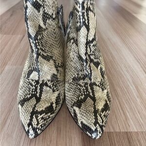 Franco Sarto Snakeskin Patterned Ankle Boots